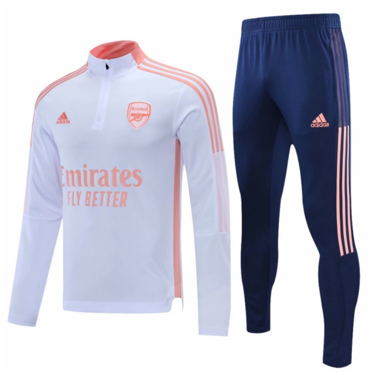 2021/22 Arsenal White Training Kits Sweatshirt with Navy Pants